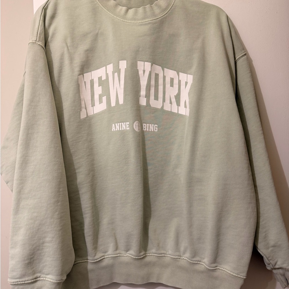 Anine Bing Sage Green New York Pullover